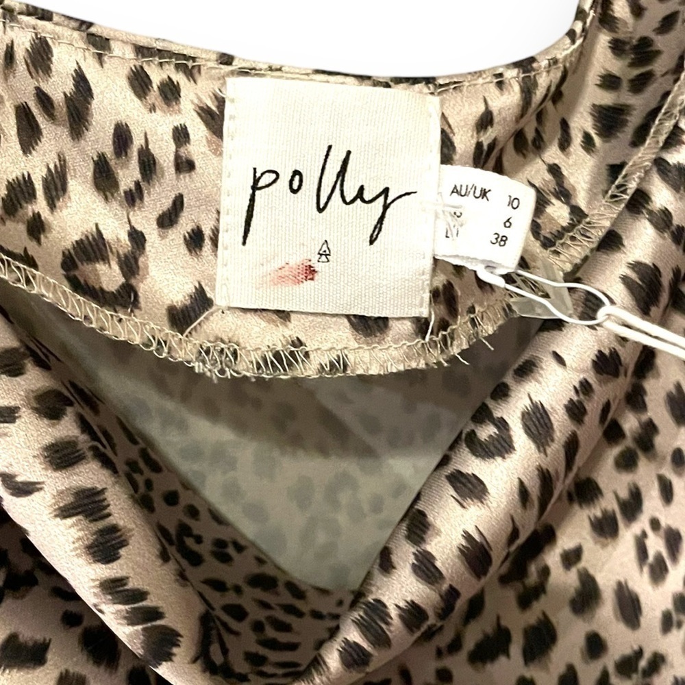 NEW NWT Princess Polly | Berta Vanore Leopard Print Drapey Mini Dress - Picture 4 of 11